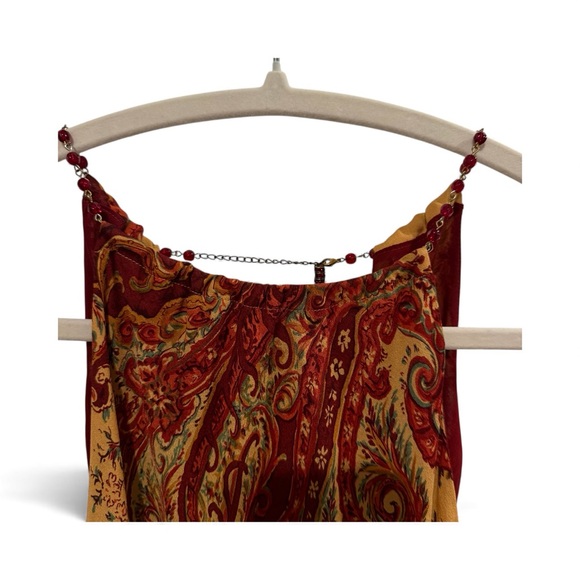 Silk  Halter Maxi Dress with beading on neckline - Picture 7 of 15